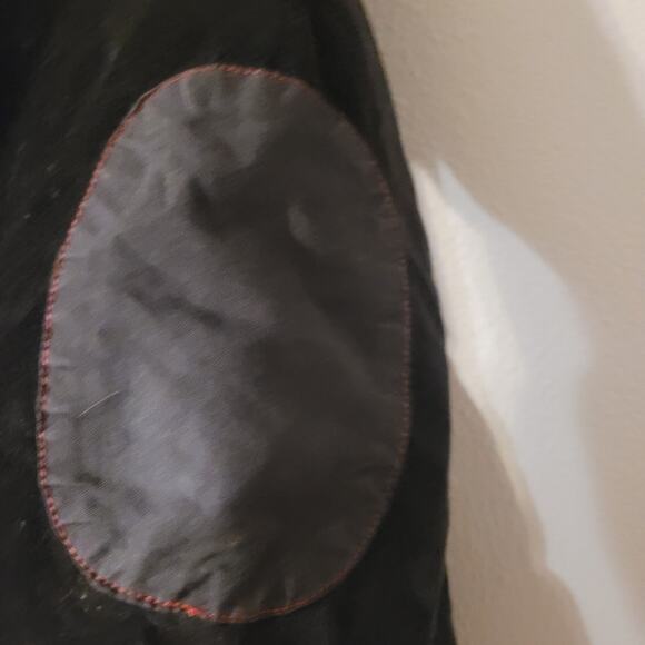 32 Bar Blues Shirt Mens Large Black Elbow Patches Velour Button Up Long Sleeve - Picture 5 of 9